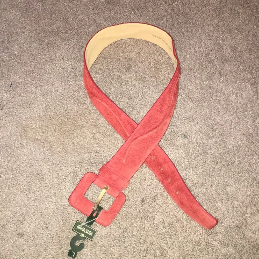 Vintage New Harve Benard Red Suede Leather Belt